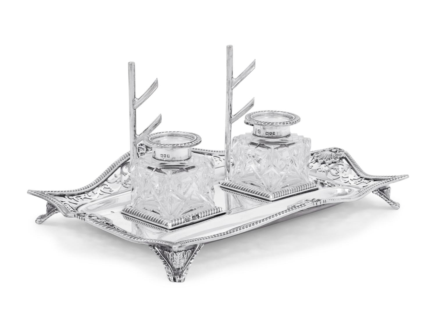 An Edwardian Silver Inkstand