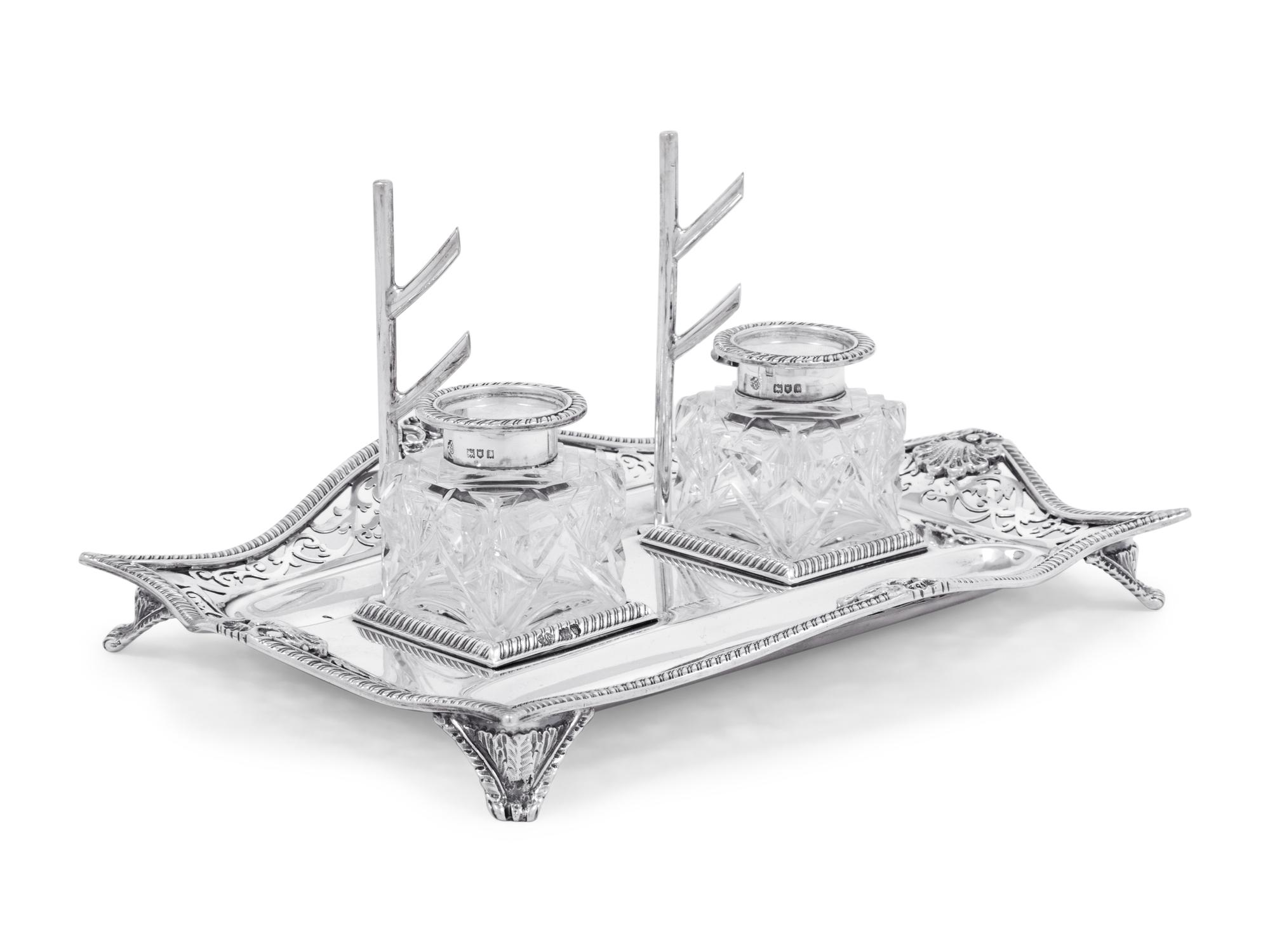 An Edwardian Silver Inkstand