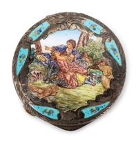 A German Silver and Enamel Compact