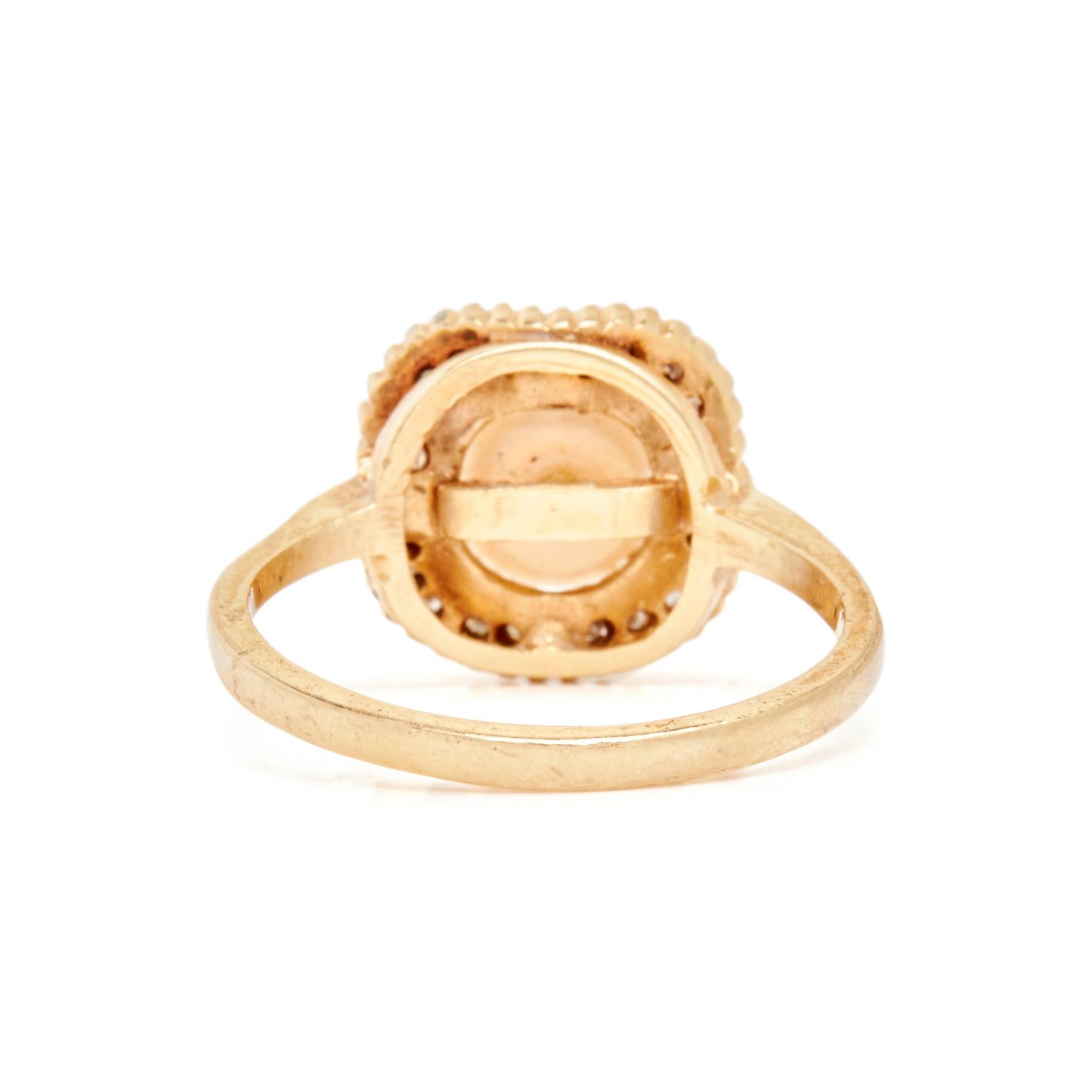 CULTURED PEARL AND DIAMOND RING