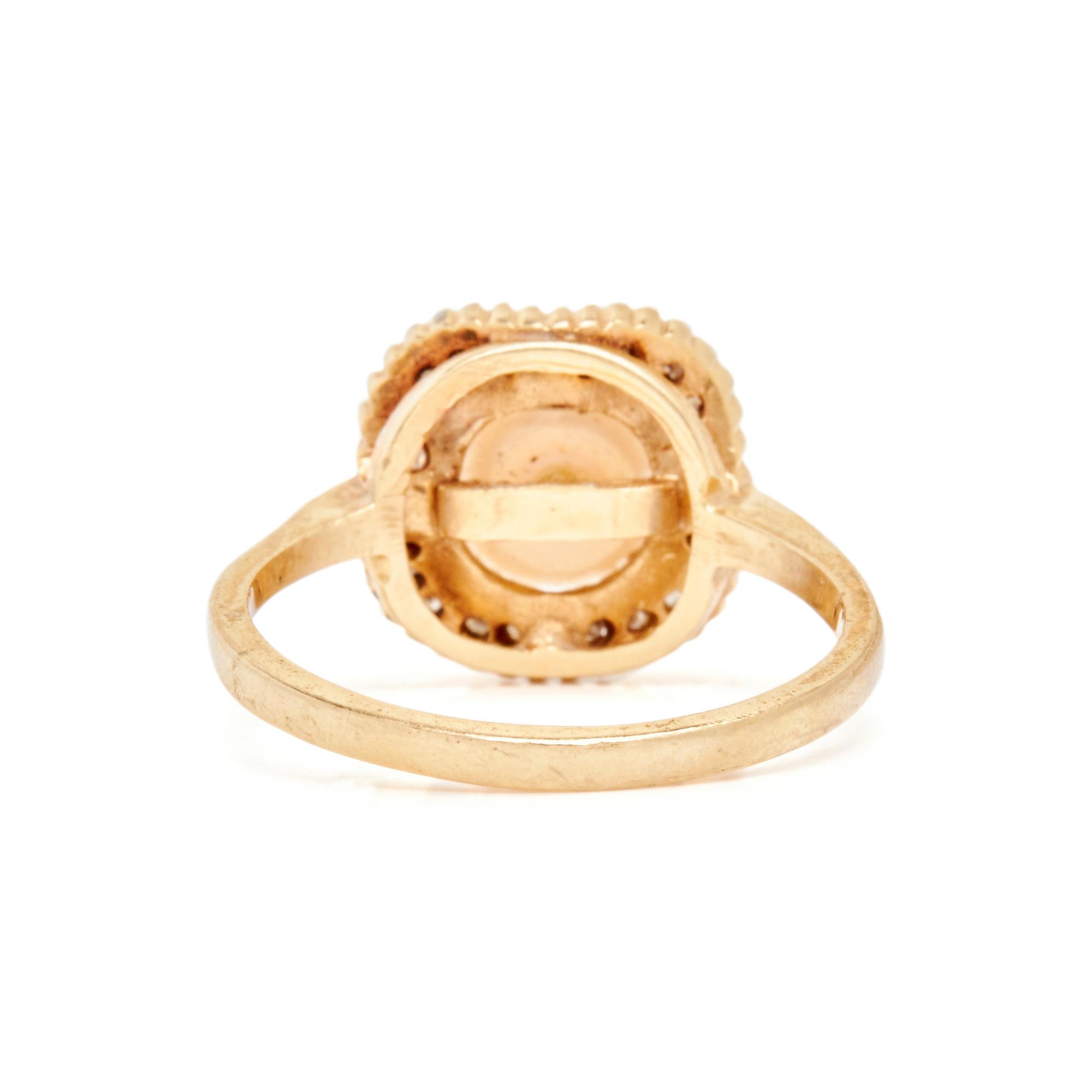 CULTURED PEARL AND DIAMOND RING