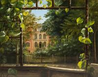 Manor in a Sun-Dappled Garden