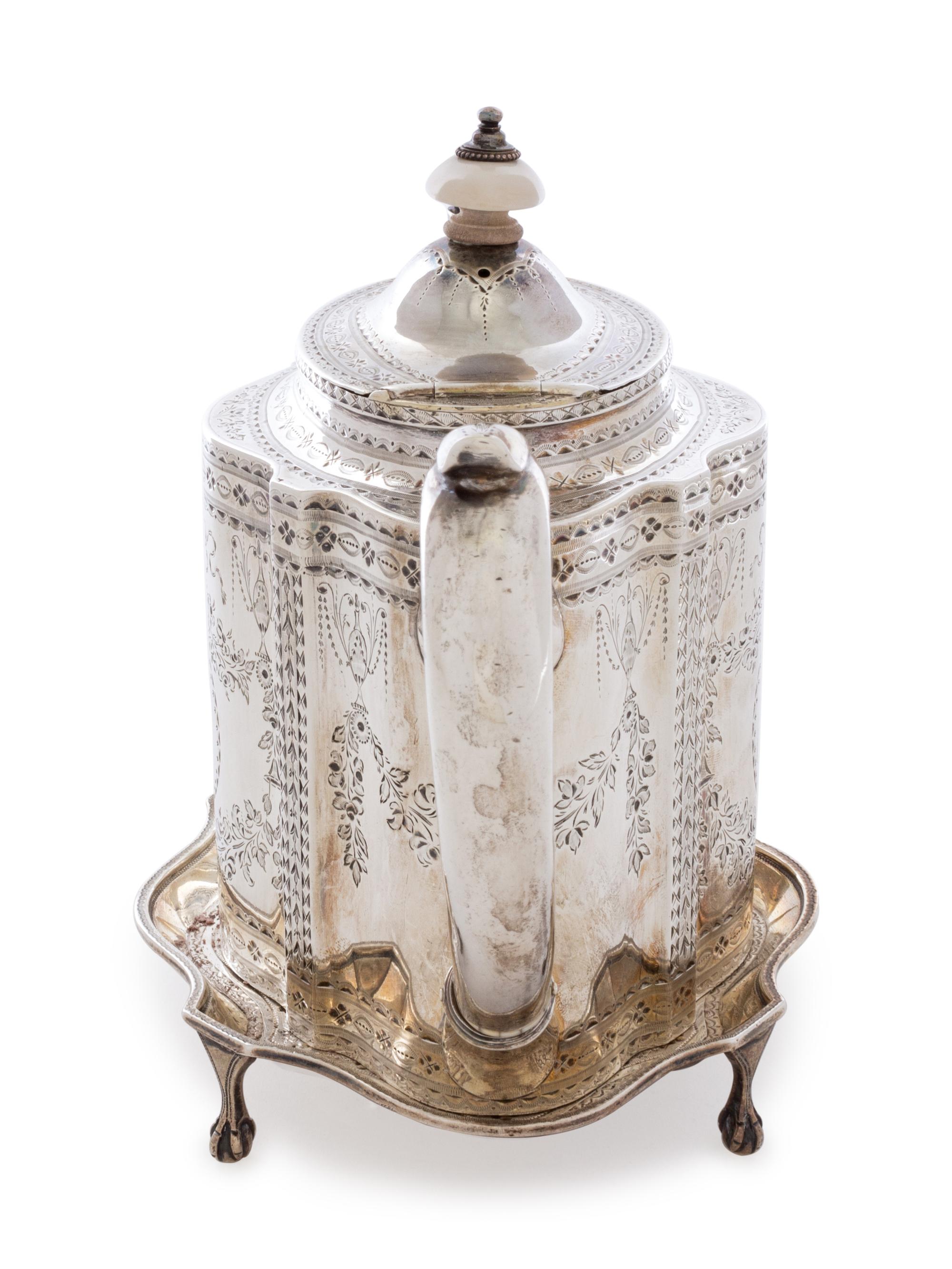 A George III Silver Tea Kettle