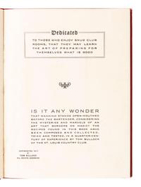BULLOCK, Tom. The Ideal Bartender . First bartender’s book published by an African American author.