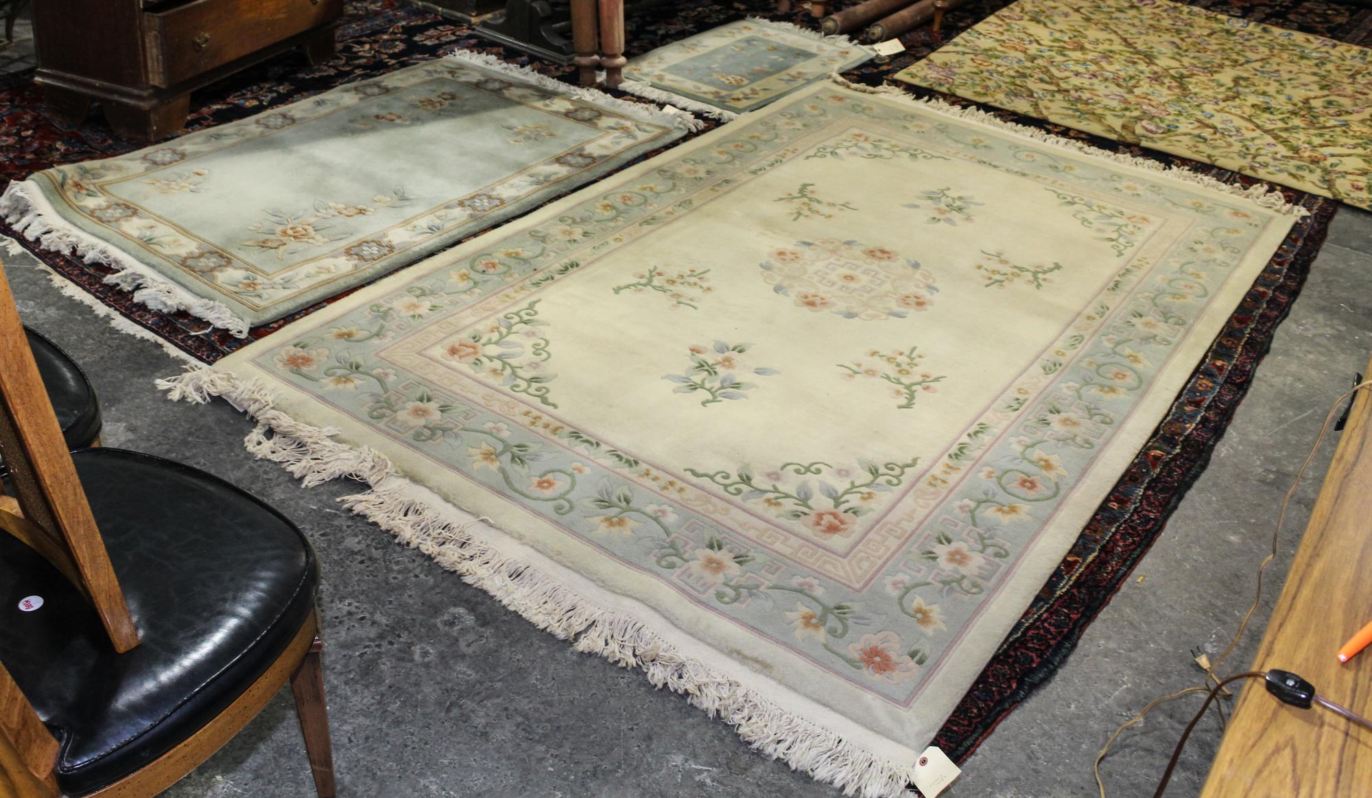 A Group of Three Chinese Wool Rugs Largest: 8 feet 9 inches x 5 feet 6 inches. — SECOND HALF 20TH CENTURY