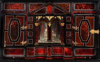 A Flemish Red Tortoise Shell, Kingwood and Ebony Cabinet on Stand