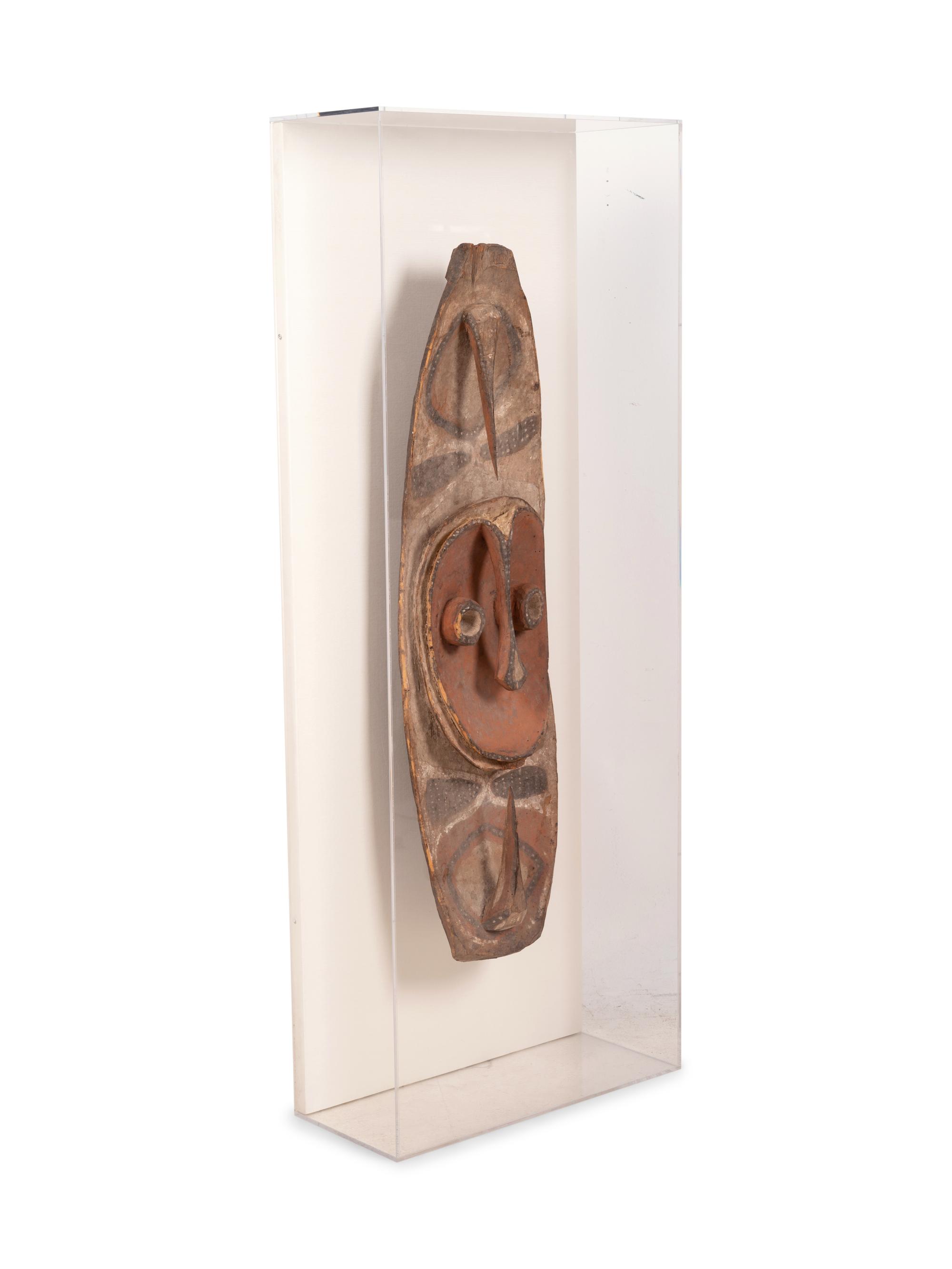 A New Guinea Painted Mask in an Acrylic Frame