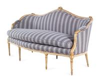 A George III White-Painted and Parcel Gilt Settee