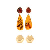 Two Pairs of Yellow Gold Earrings