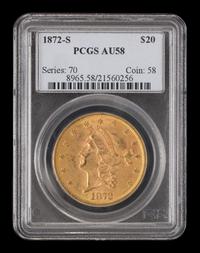 A United States 1872-S Liberty Head $20 Gold Coin