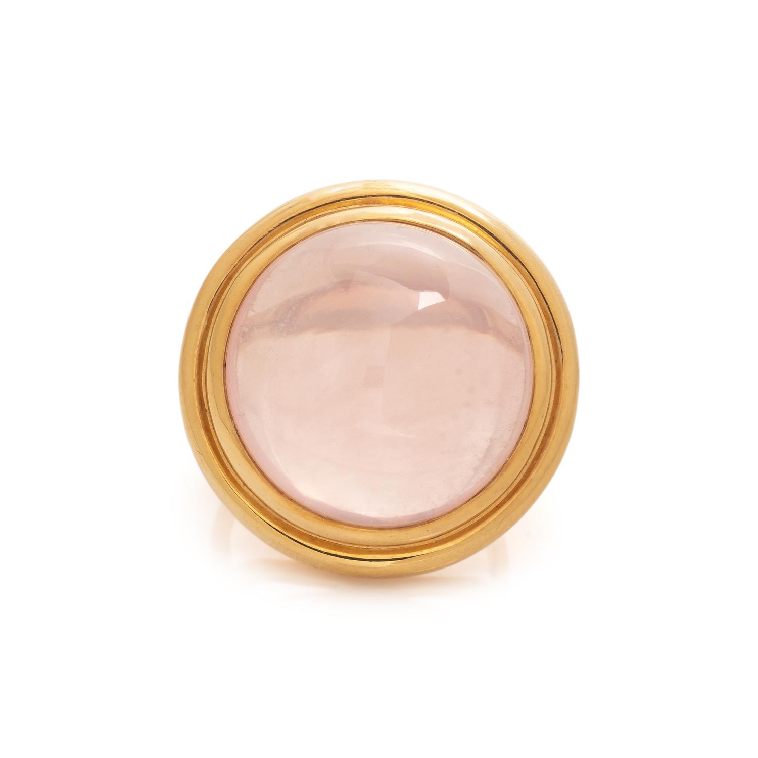 TIFFANY & CO., PALOMA PICASSO, YELLOW GOLD AND ROSE QUARTZ RING