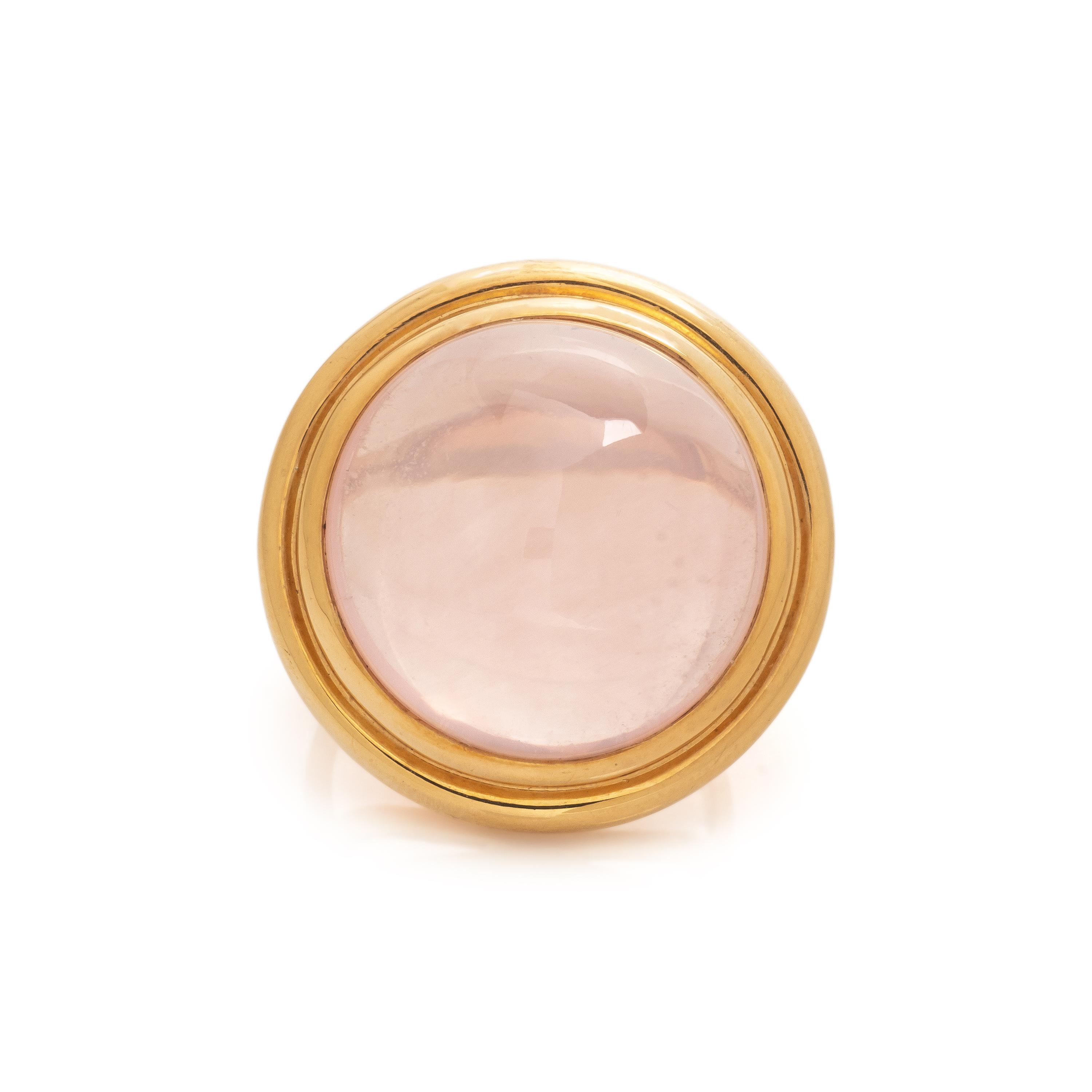 TIFFANY & CO., PALOMA PICASSO, YELLOW GOLD AND ROSE QUARTZ RING