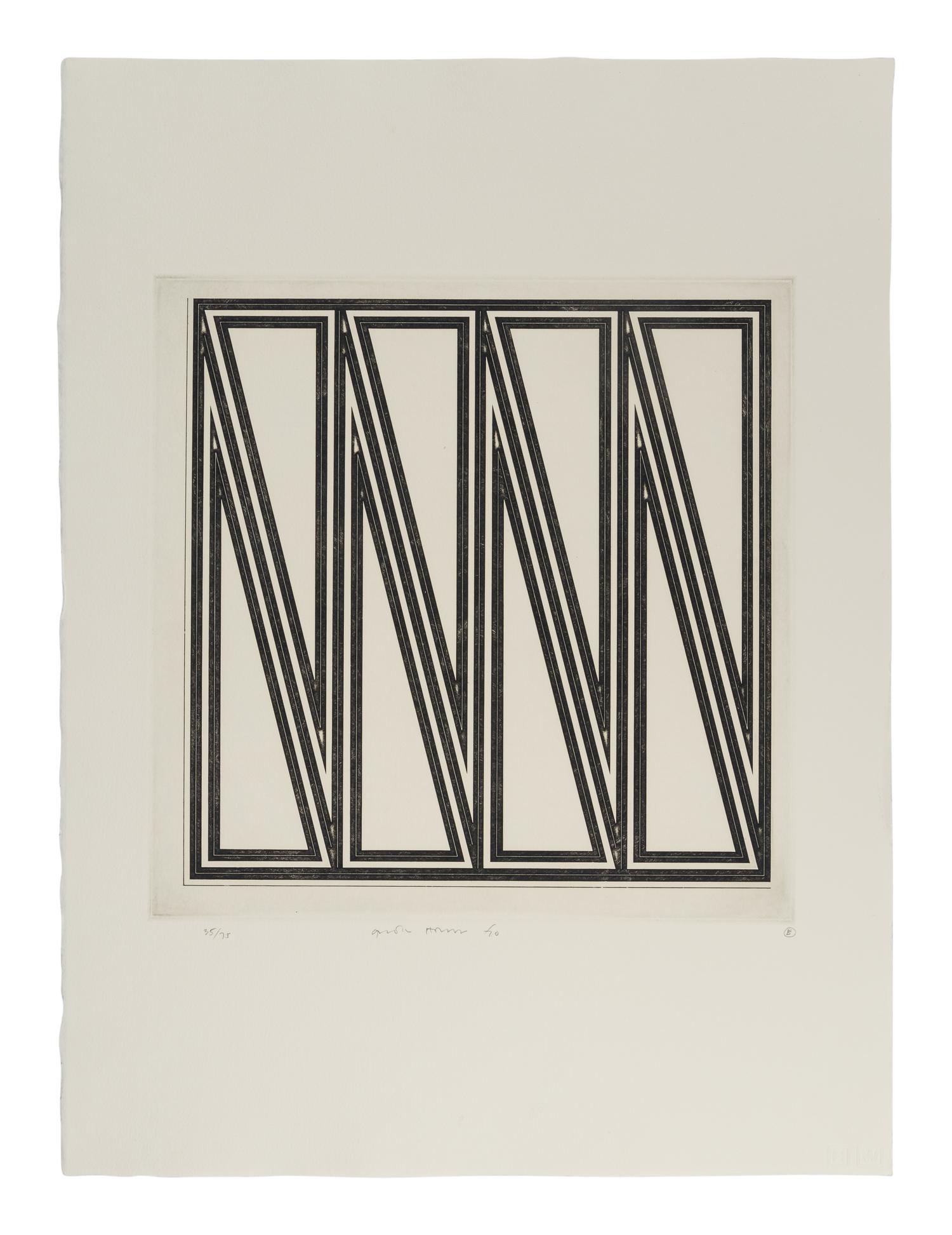 A Group of Six Prints ( Ladder Box: A; Multi Case B; Certical Screen: C; Drop Mitres: D; Quoined Chase: E; Mitred Matrix: F ), 1970