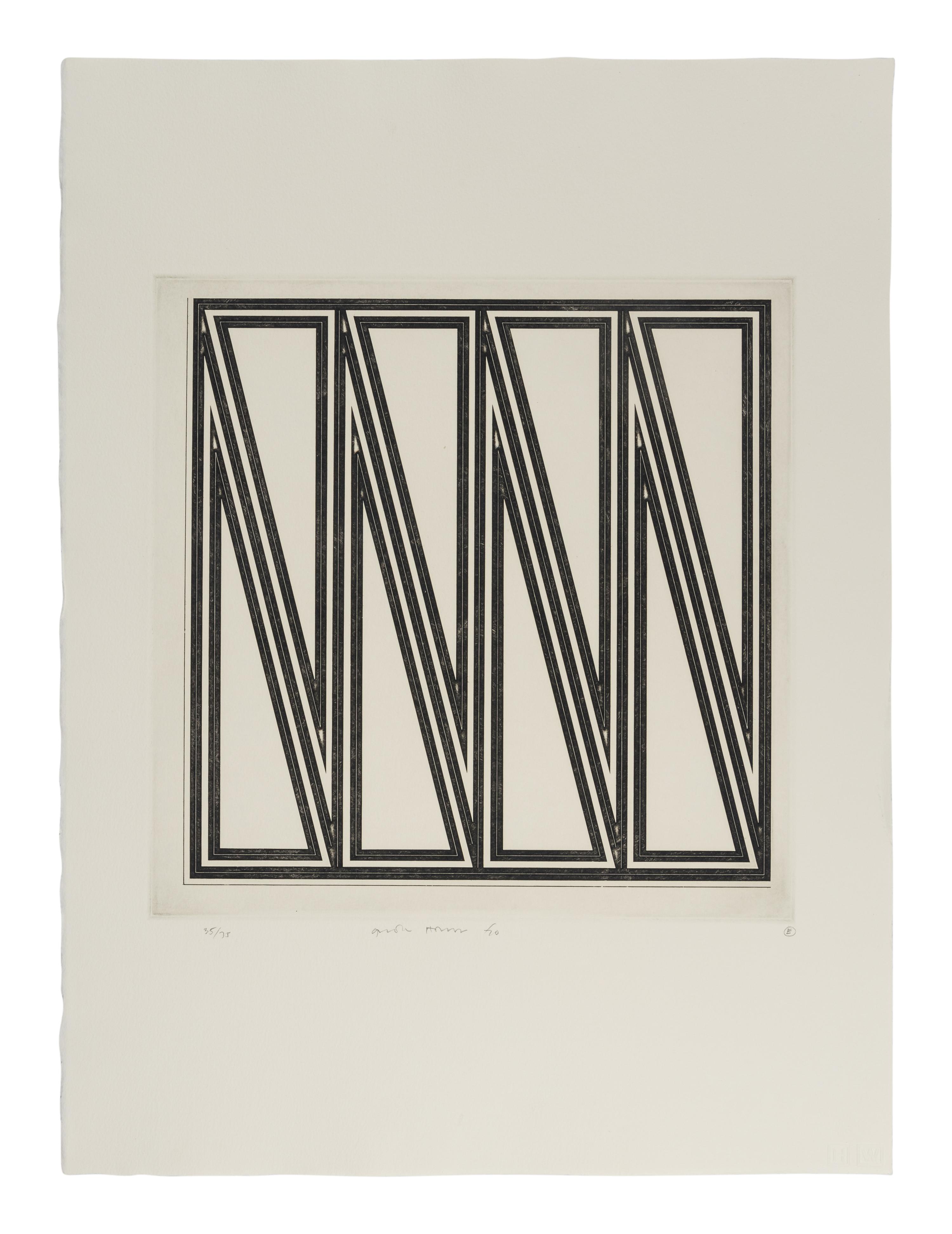 A Group of Six Prints ( Ladder Box: A; Multi Case B; Certical Screen: C; Drop Mitres: D; Quoined Chase: E; Mitred Matrix: F ), 1970