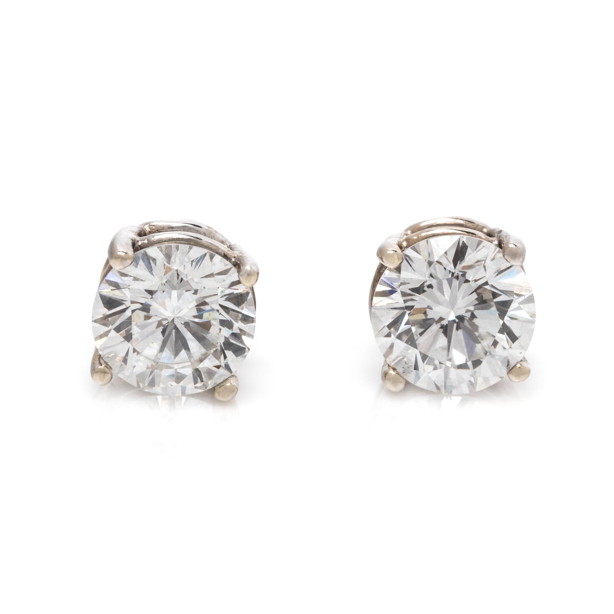 SIDNEY GARBER, DIAMOND STUD EARRINGS