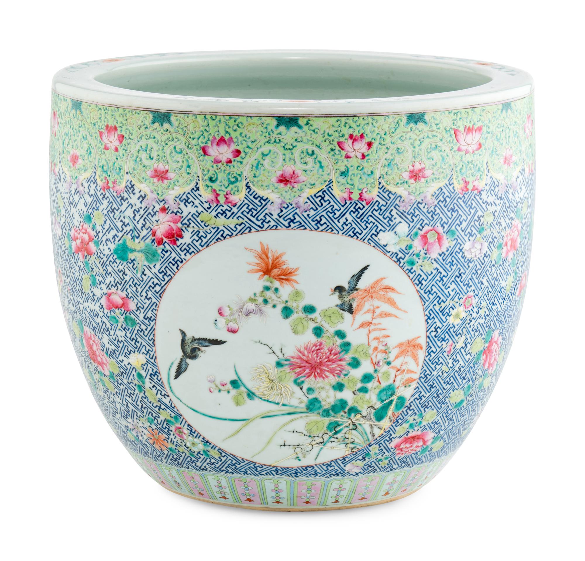 A Chinese Famille Rose Porcelain Fish Bowl