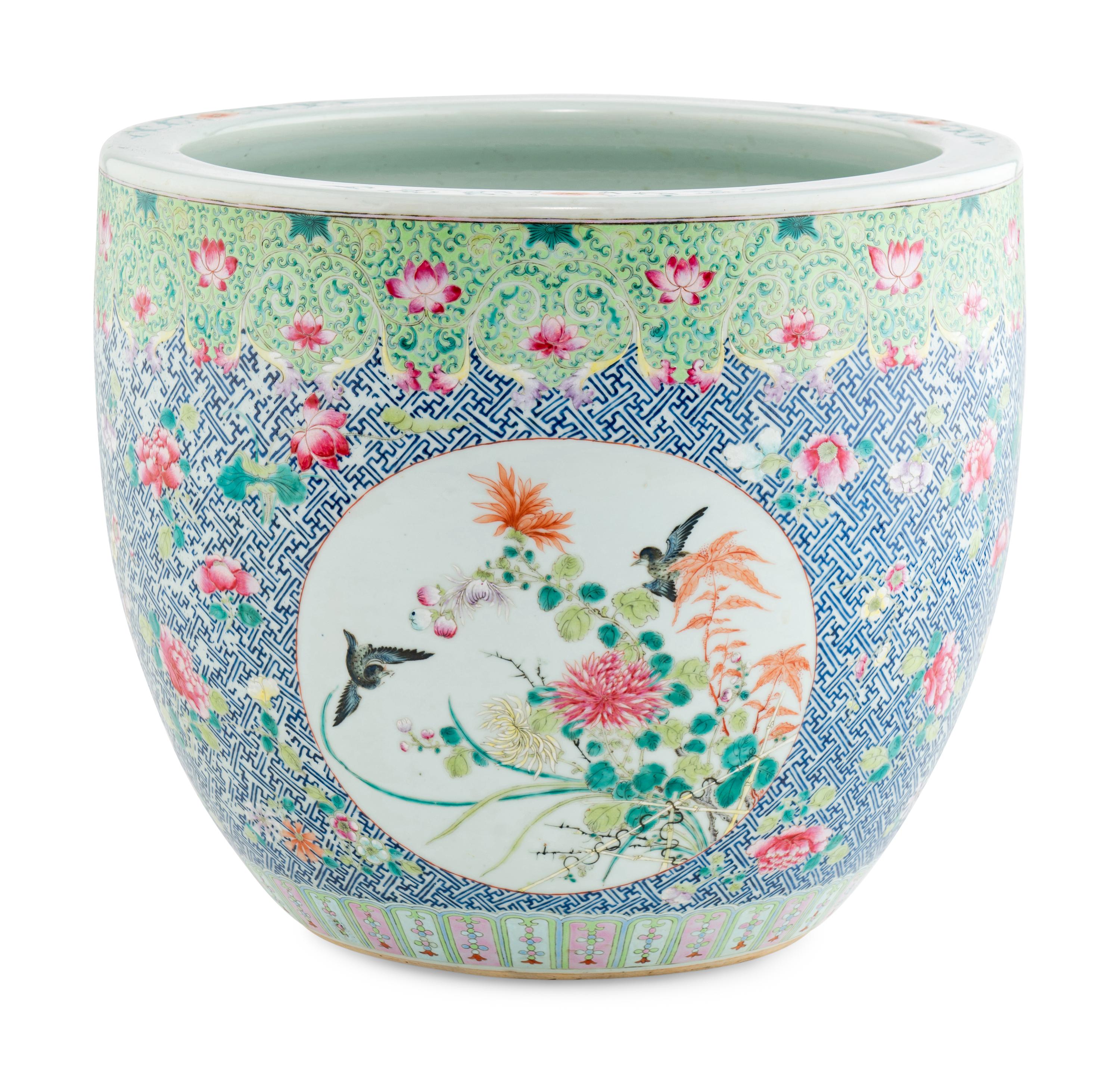 A Chinese Famille Rose Porcelain Fish Bowl