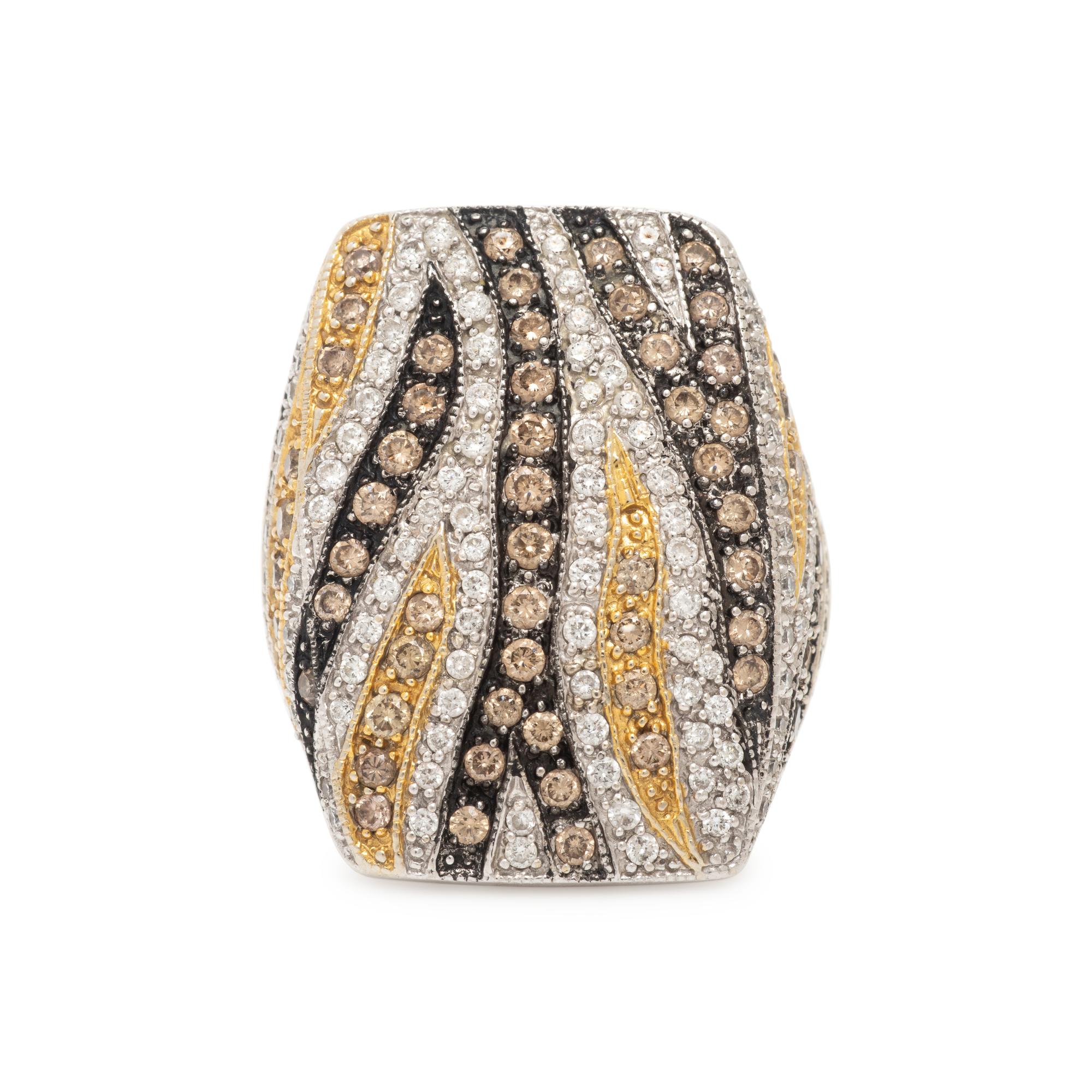 Colored Diamond and Diamond Ring