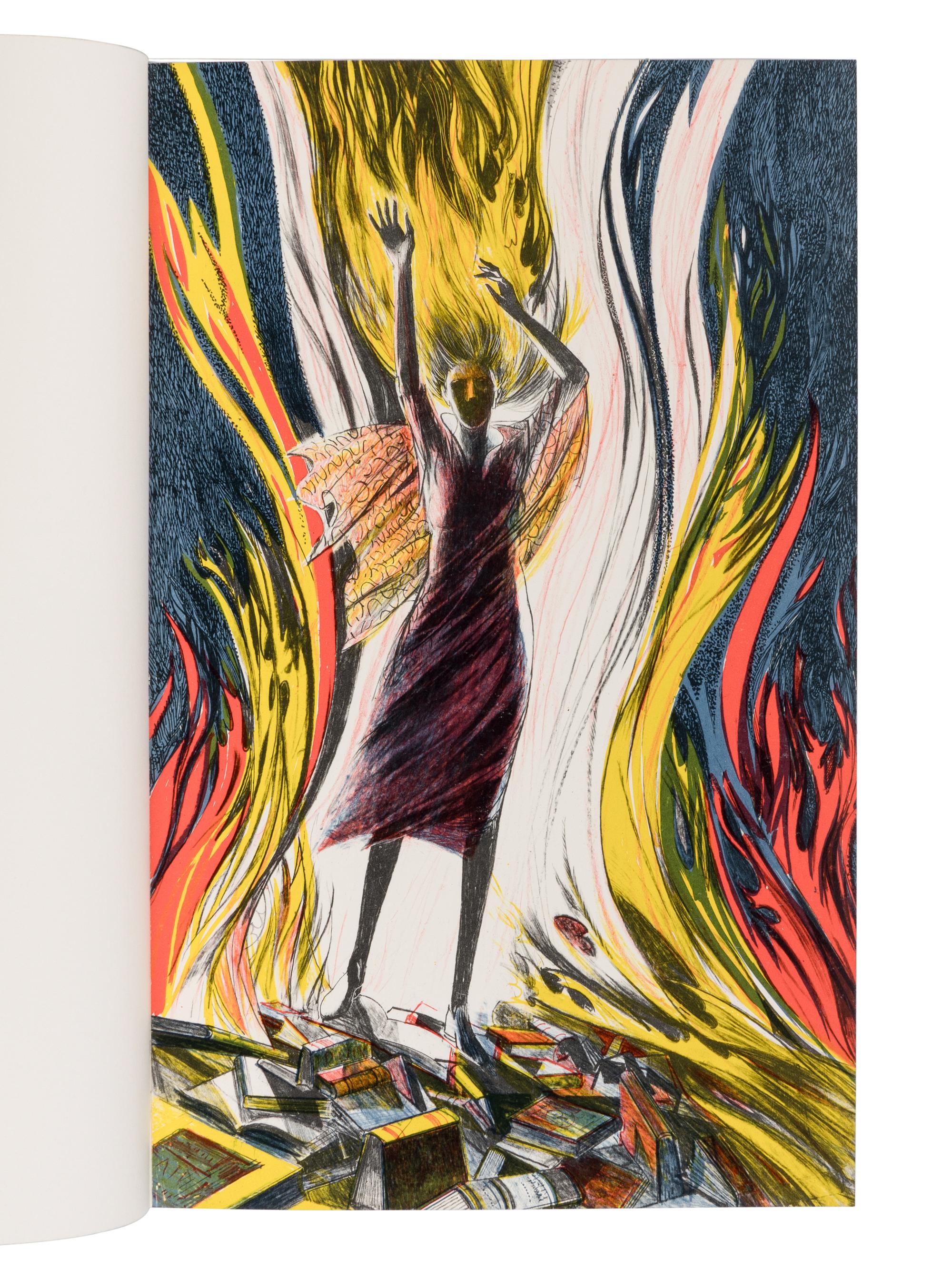 [LIMITED EDITIONS CLUB]. MUGNAINI, Joseph (1912-1992), illustrator. -- BRADBURY, Ray (1920-2012). Fahrenheit 451. New York: The Limited Editions Club, 1982.