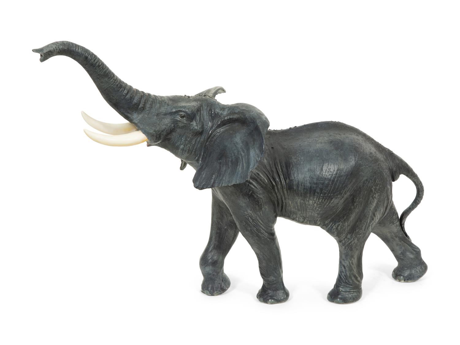 A Cybis Grey Bisque Porcelain African Elephant Figure