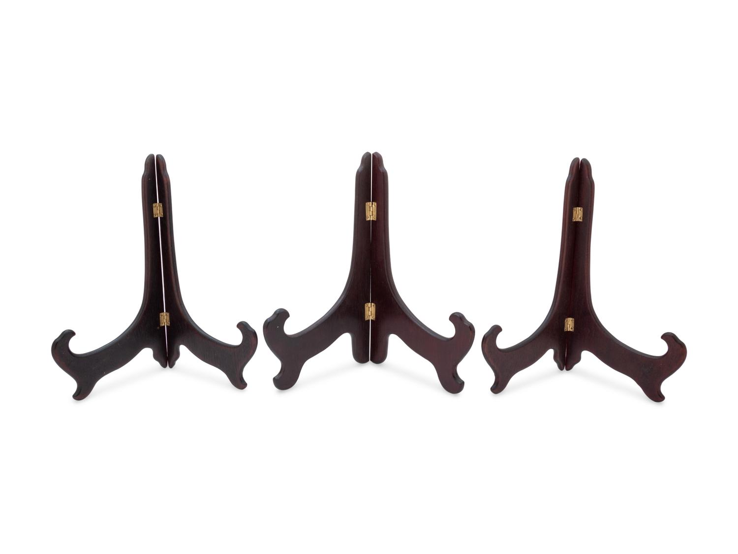 Ten Chinese Hardwood Plate Stands