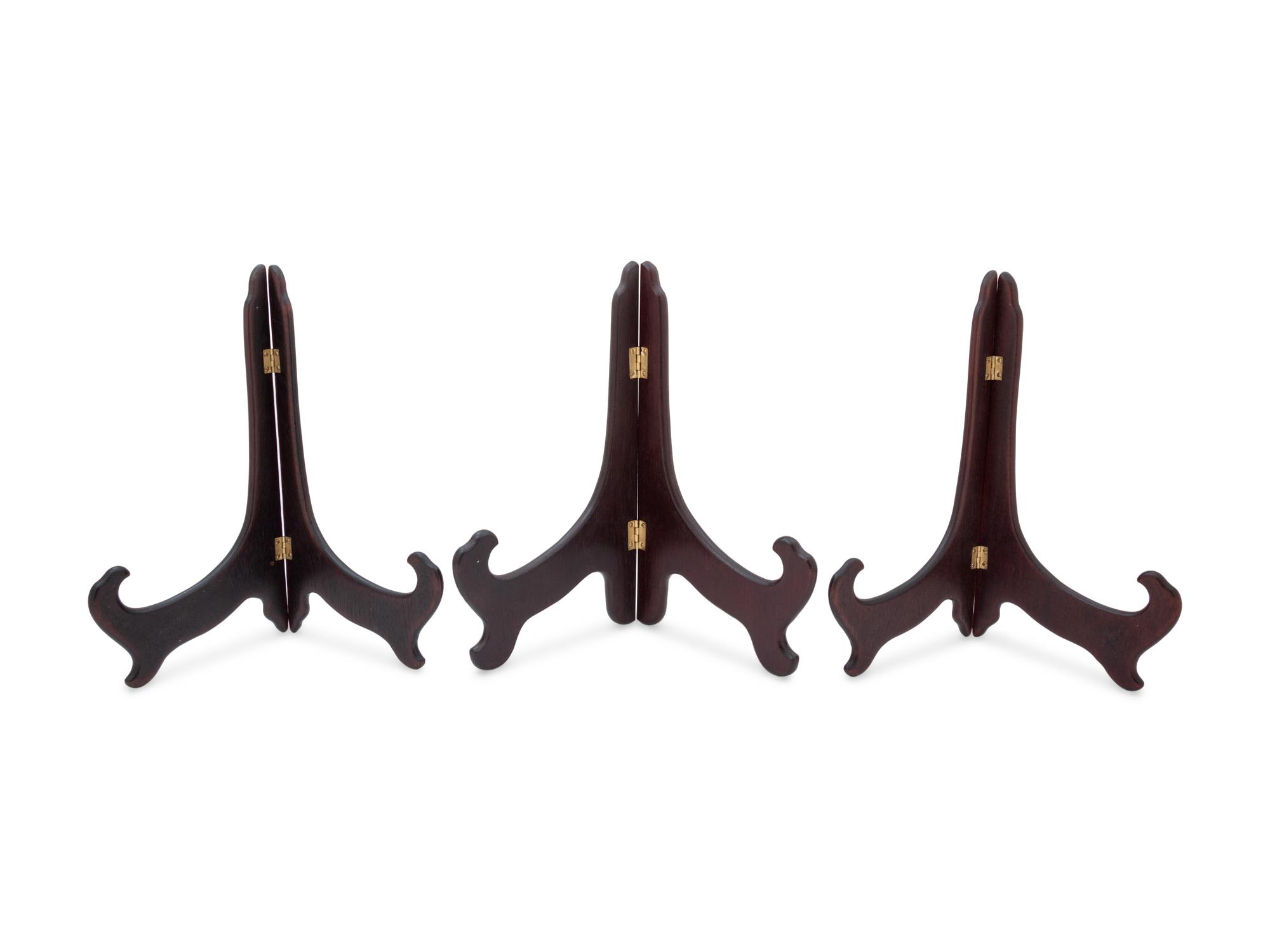 Ten Chinese Hardwood Plate Stands
