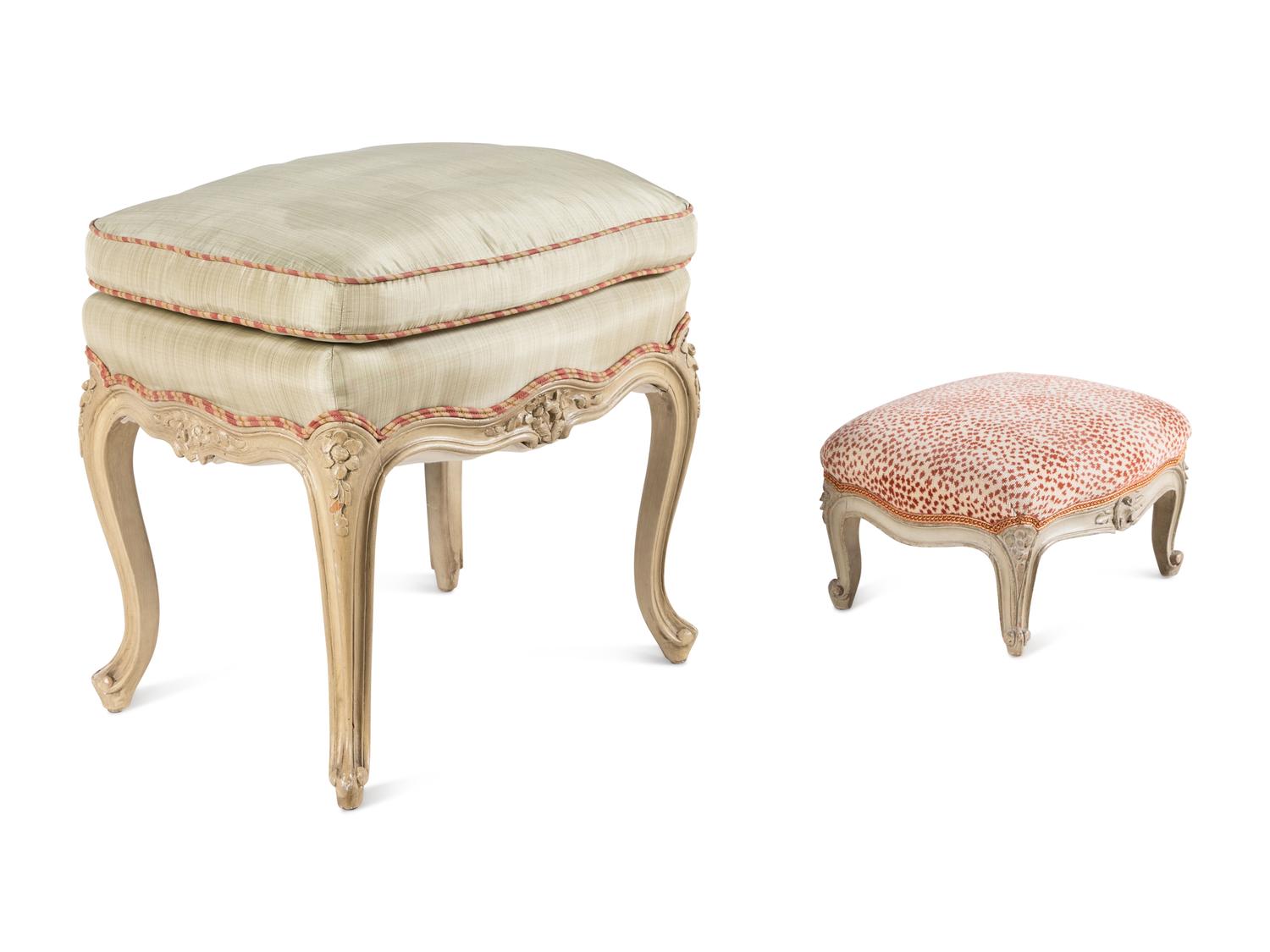 Two Louis XV Painted Tabourets