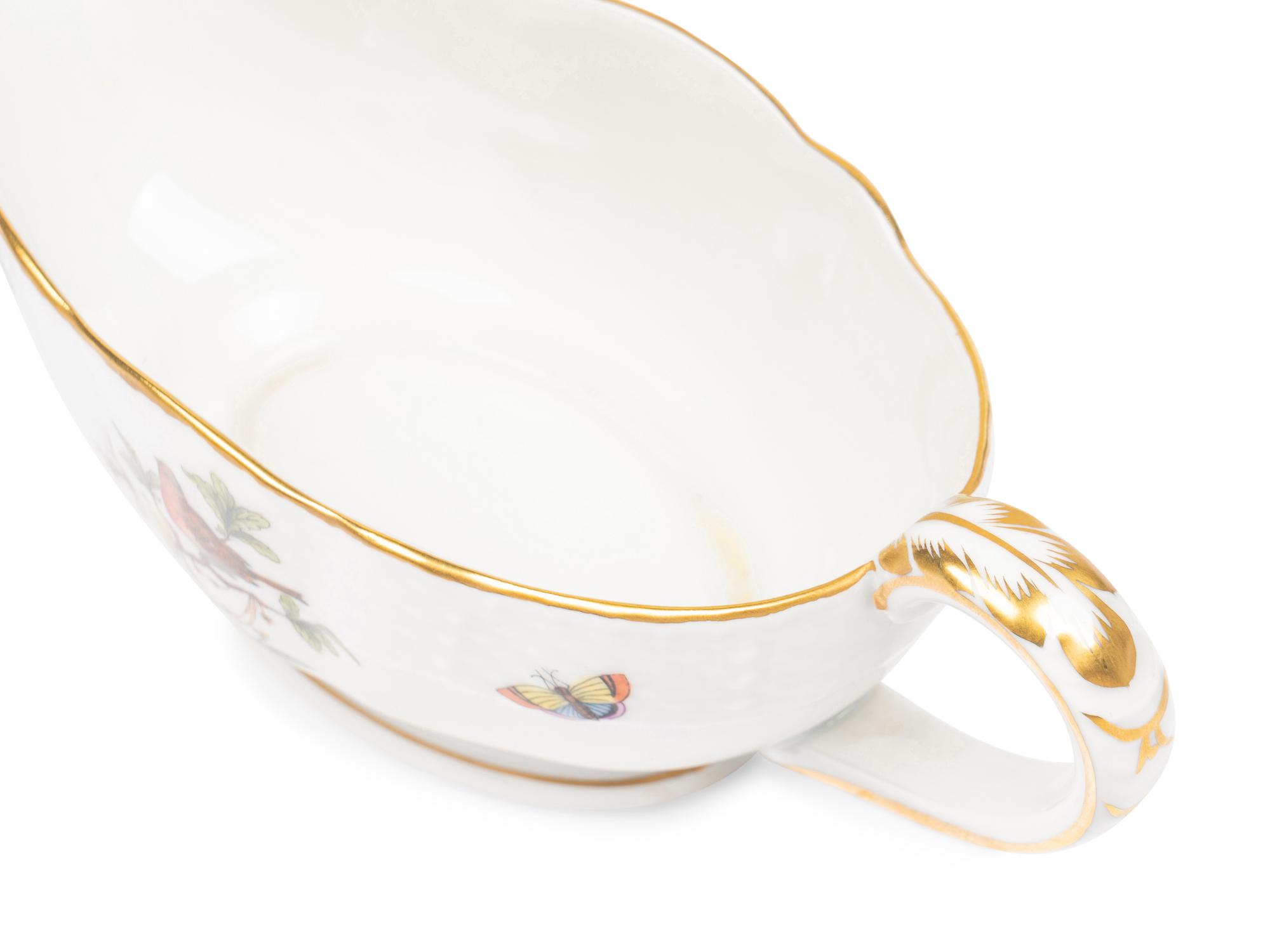 A Collection of Herend Rothschild Bird Porcelain Serving Pieces