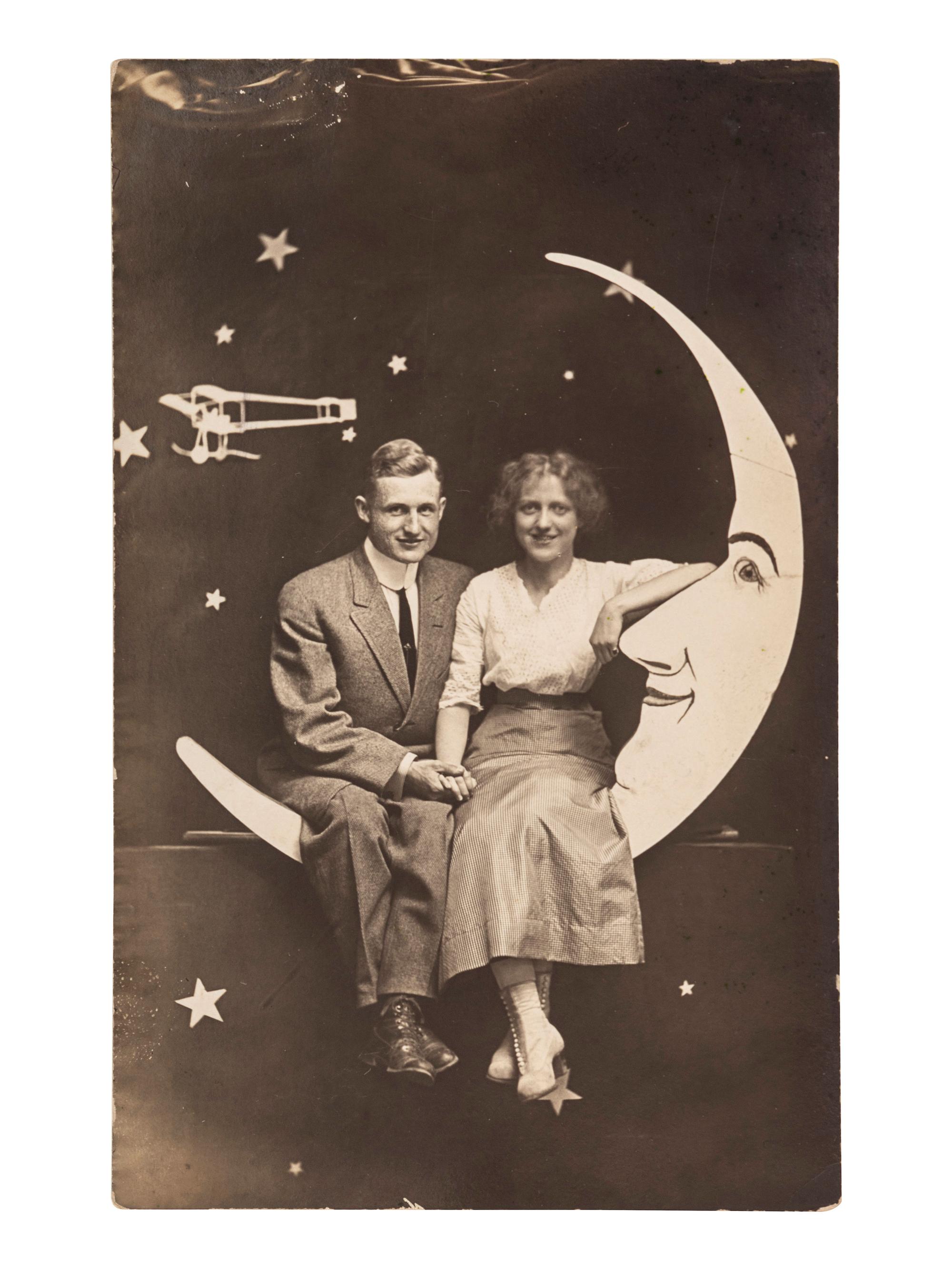 [EARLY PHOTOGRAPHY]. A group of 59 real photo postcards, featuring artfully posed images of women, famous subjects, and genre scenes celebrating romance and the holiday season.