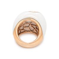 WHITE HARDSTONE AND DIAMOND RING