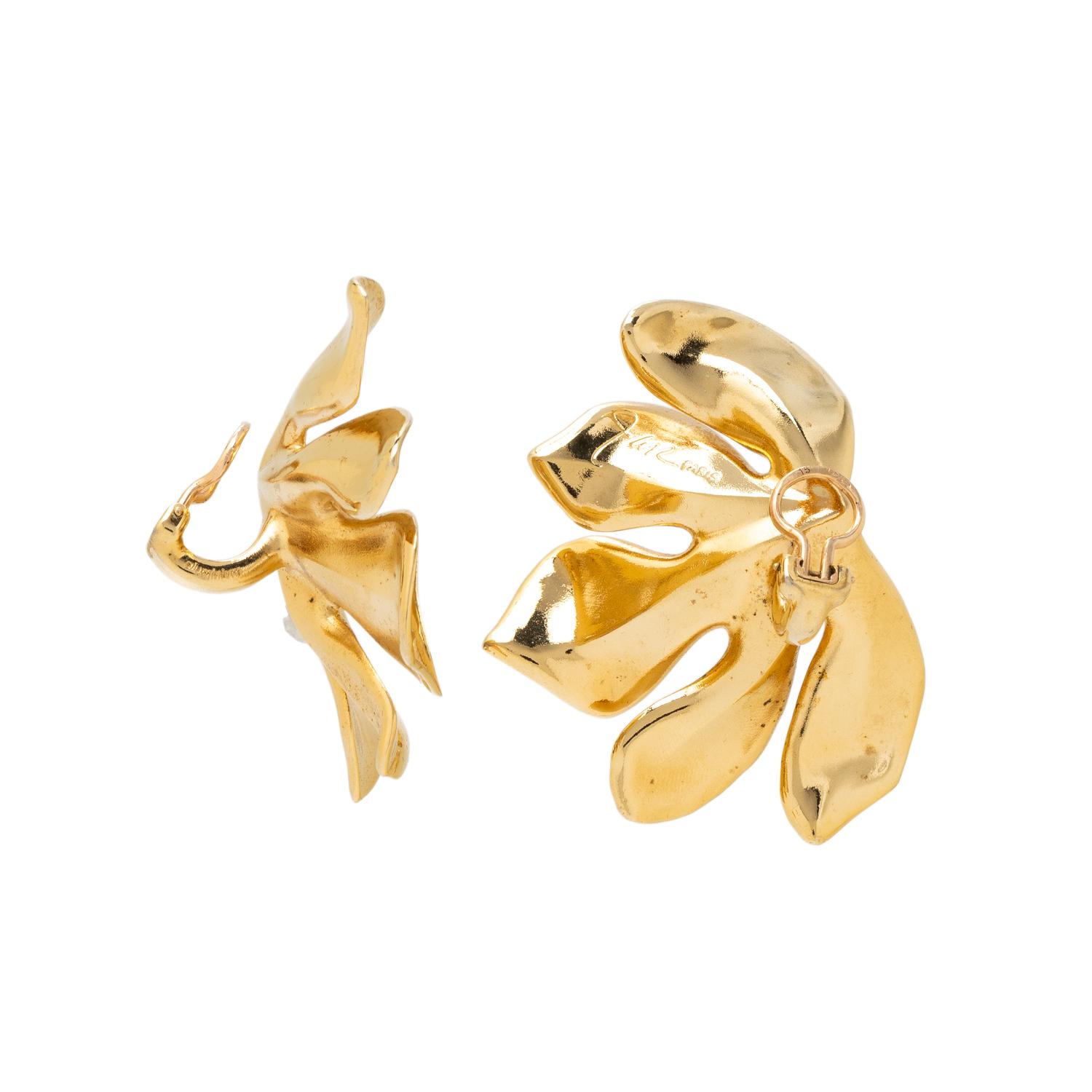 JAR, ALUMINUM 'FIG LEAF' EARRINGS