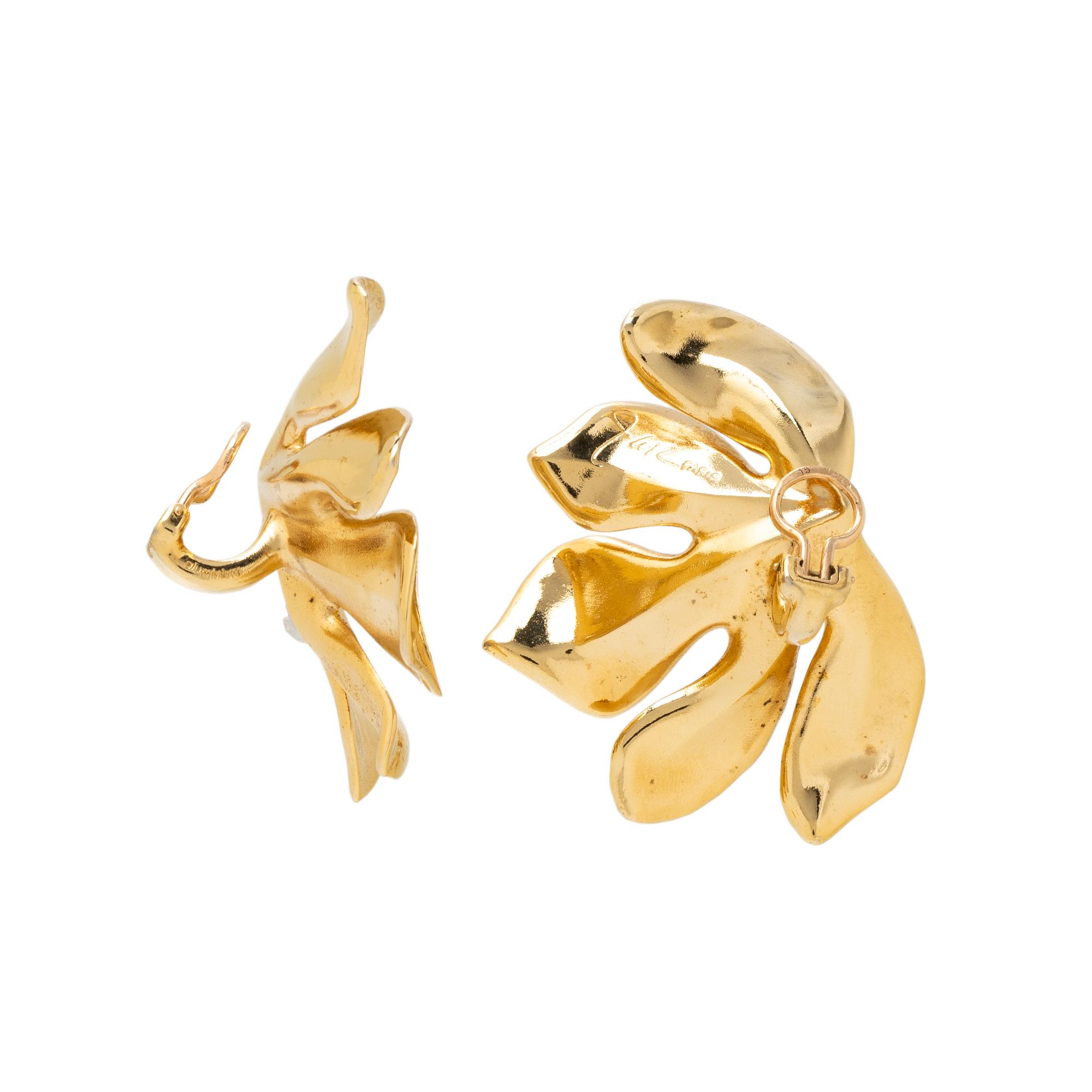 JAR, ALUMINUM 'FIG LEAF' EARRINGS