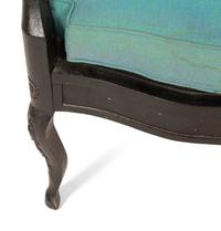A Pair of Italian Black-Painted and Parcel Gilt Gondola Chairs