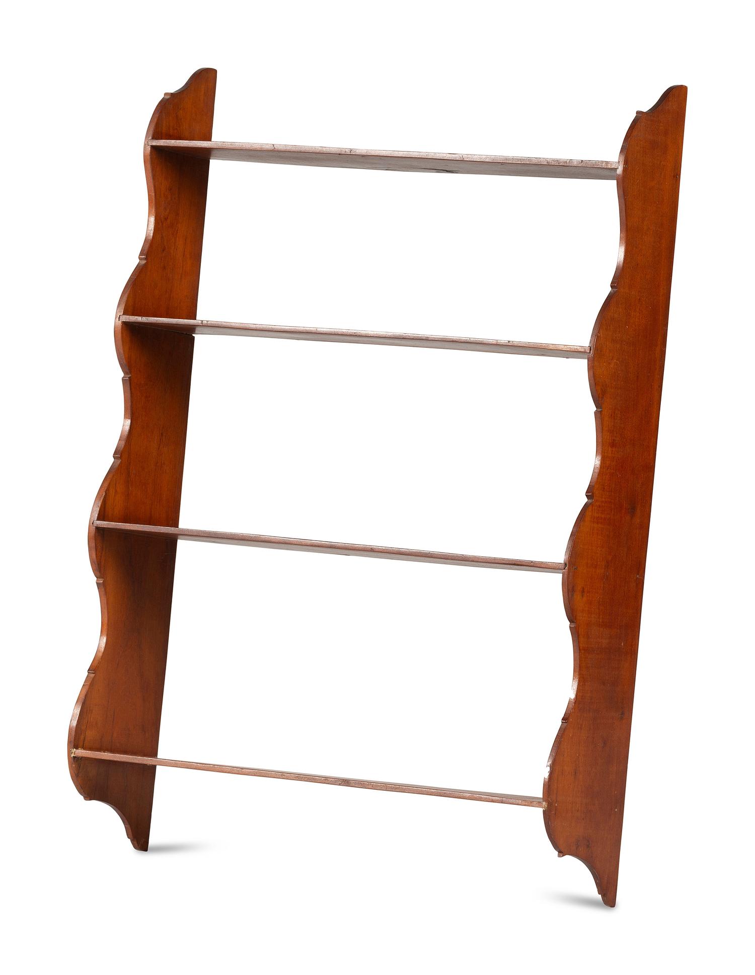 A Country Stained Wood Hanging Shelf