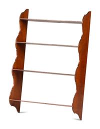 A Country Stained Wood Hanging Shelf