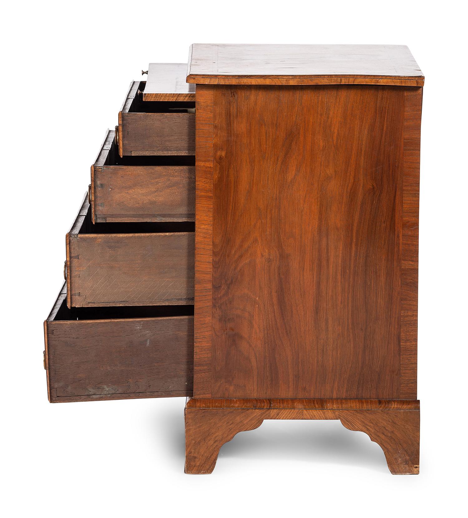 A George III Figured Walnut Bachelor's Chest