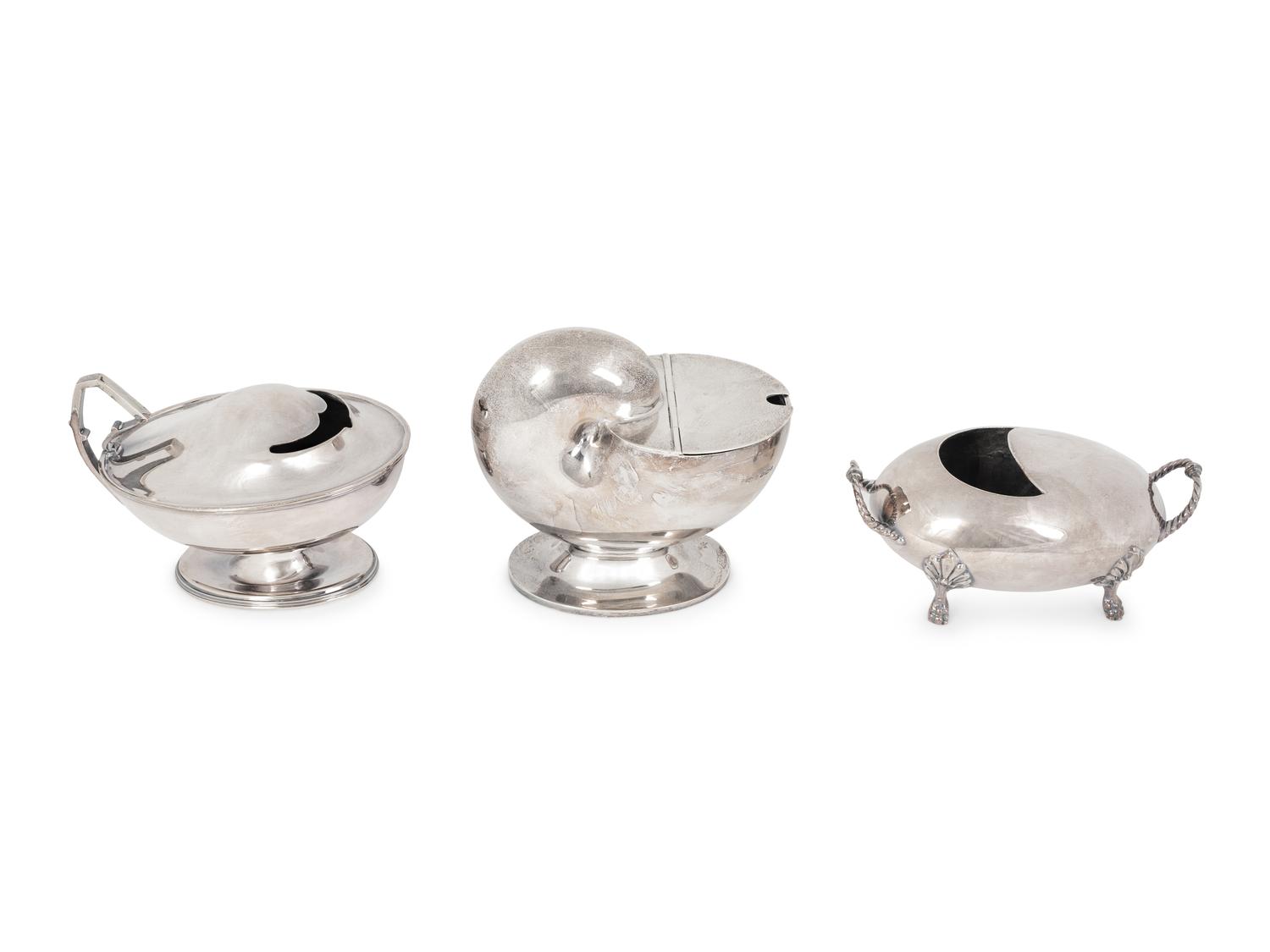Two English Silver Plate Spoon Warmers — 19TH CENTURY