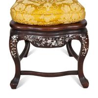 A Pair of Indian Mother-of-Pearl Inlaid Rosewood Chairs