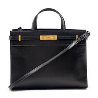 SAINT LAURENT, BLACK LEATHER MANHATTAN BAG