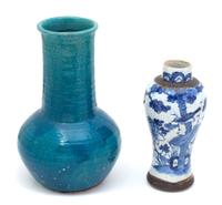 Two Chinese Porcelain Vases Height of tallest 17 inches. — 19TH CENTURY