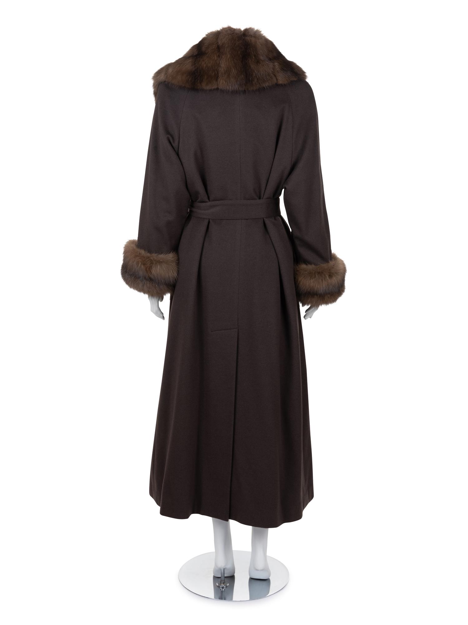 J. Mendel Russian Barguzine Sable Trimmed Cashmere Coat