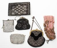 A Collection of Five Vintage Handbags Width of widest 8 inches. — FIRST HALF 20TH CENTURY
