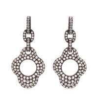 A Pair of 18 Karat Blackened Gold and Diamond Earrings,