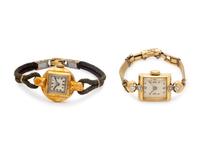 A Collection of Vintage 14 Karat Yellow Gold Wristwatches,