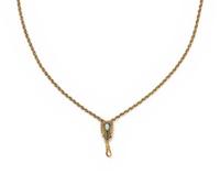 YELLOW GOLD WATCH CHAIN AND SLIDE