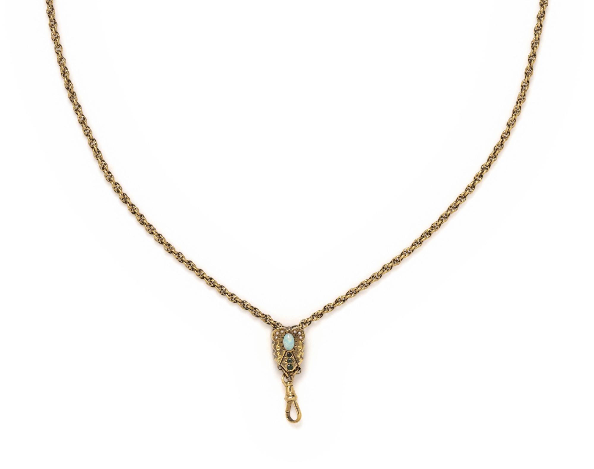 YELLOW GOLD WATCH CHAIN AND SLIDE