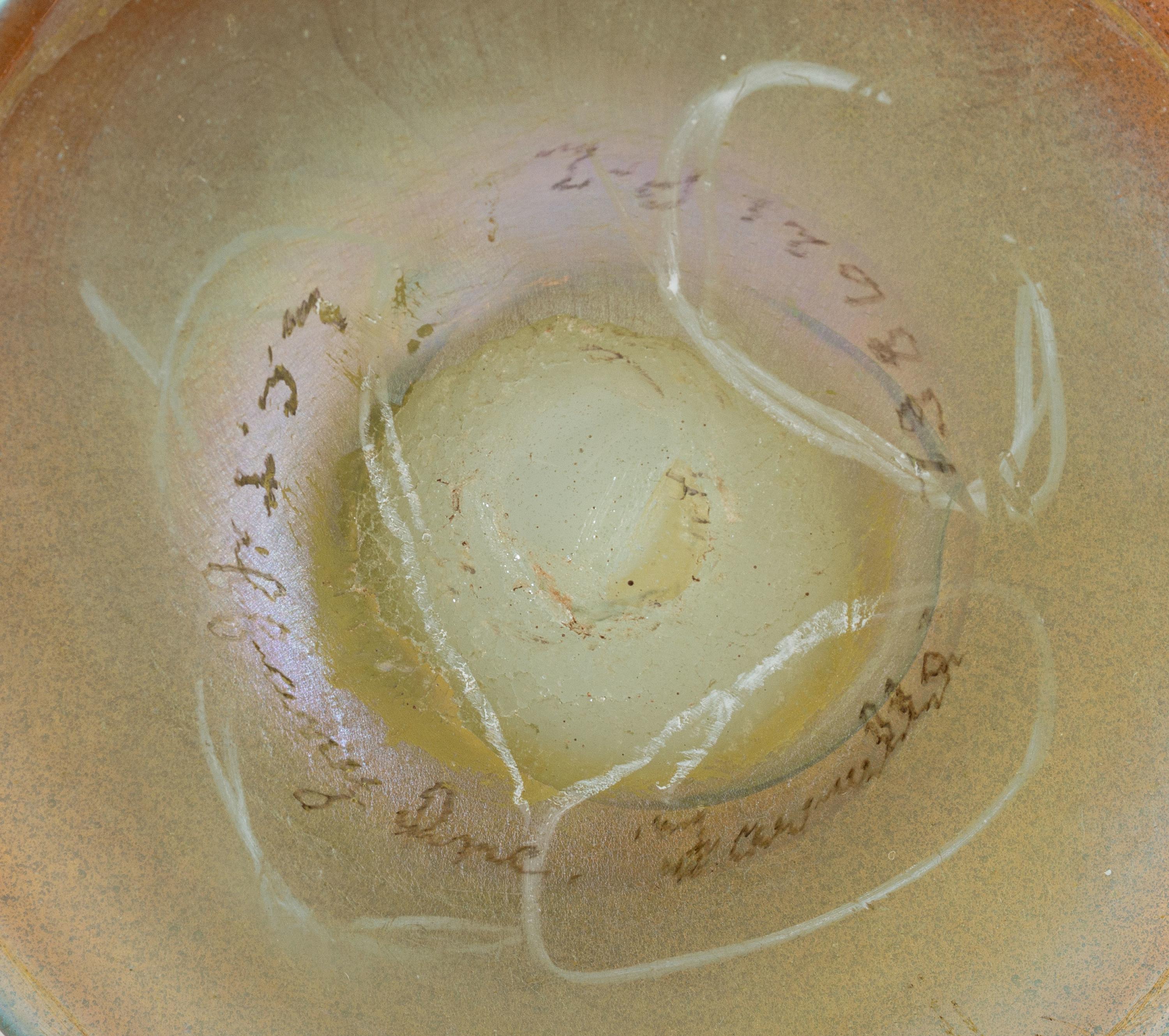 A Tiffany Studios Gold Favrile Pulled Feather Vase