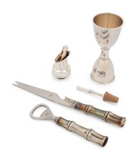 A Group of Four Tiffany & Co. Silver Bamboo Pattern Bar Articles