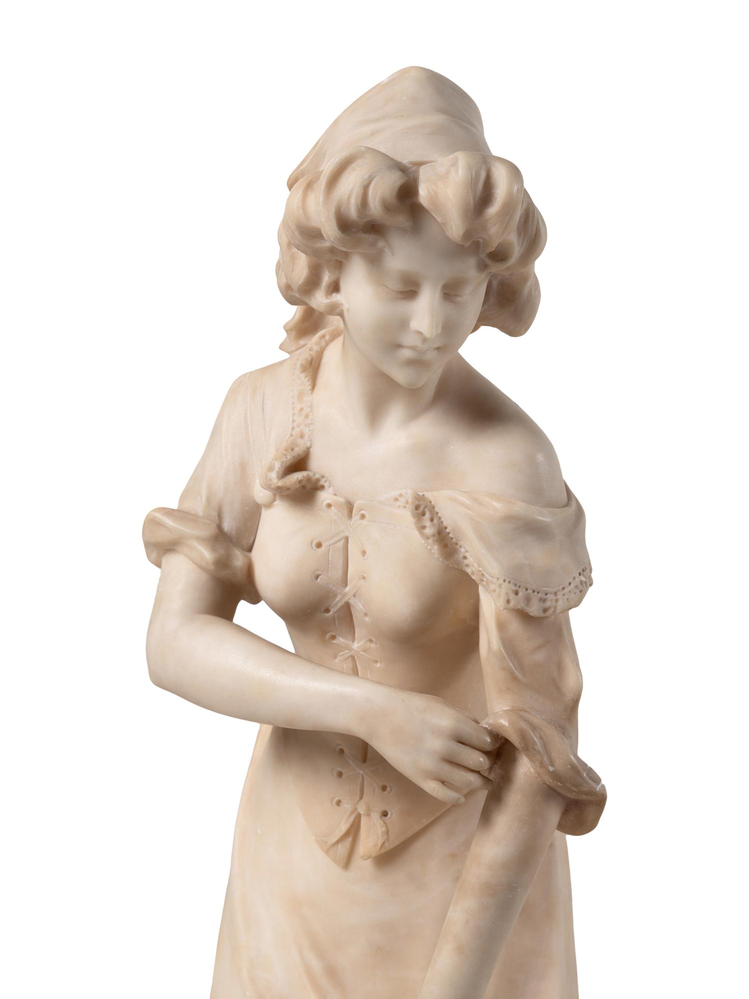 A Continental Carved Alabaster Sculpture