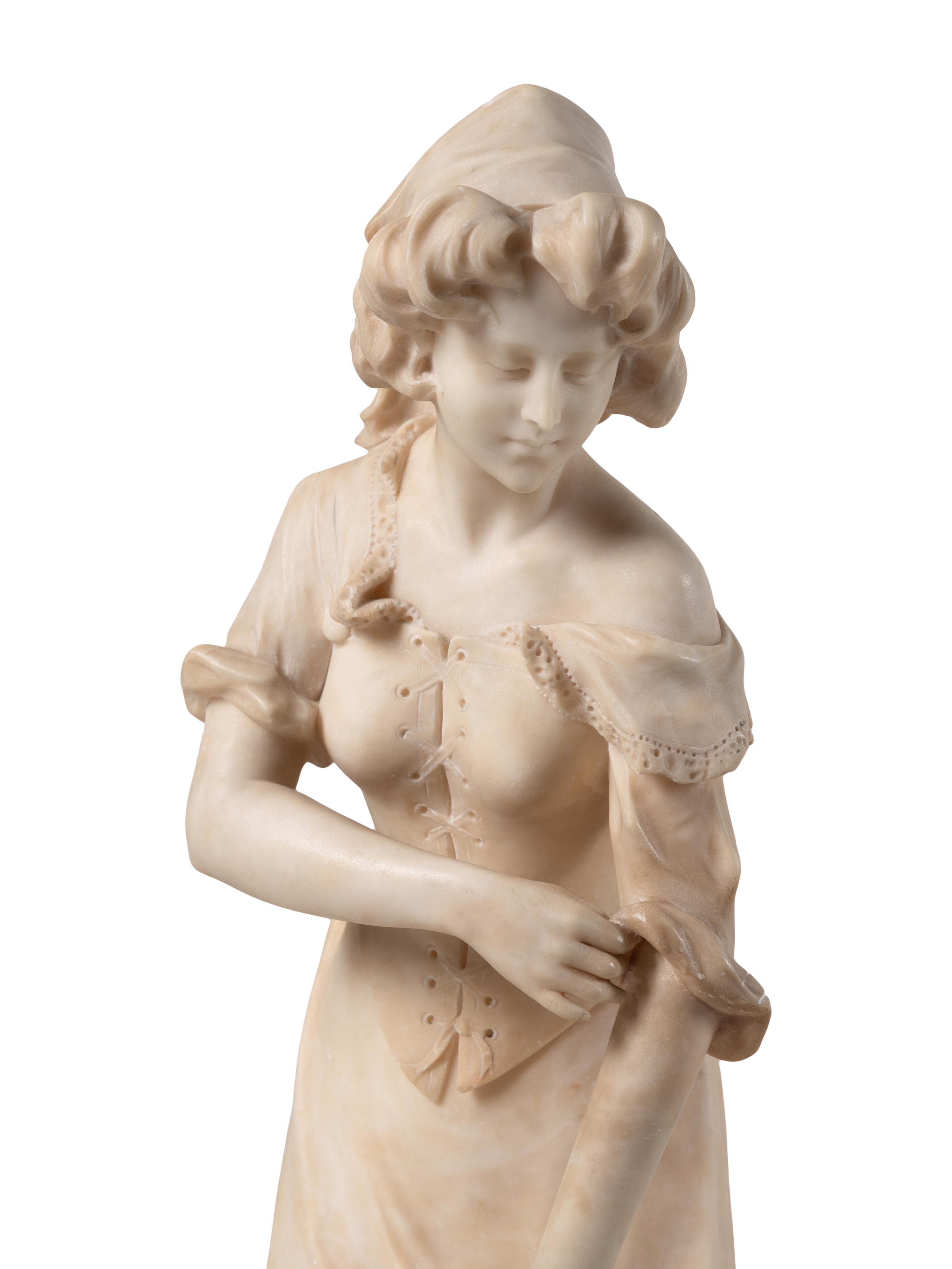A Continental Carved Alabaster Sculpture